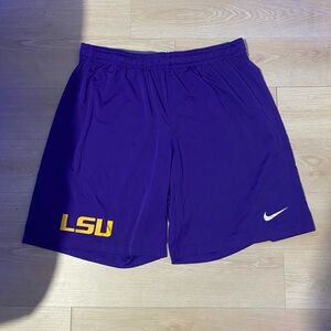 Nike Men's Purple and Gold Athletic Shorts